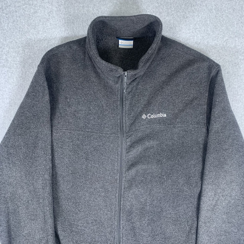 Columbia Fleece Jacket Mens LT Gray Full Zip Steens Mountain Outdoor Layer - Picture 3 of 16
